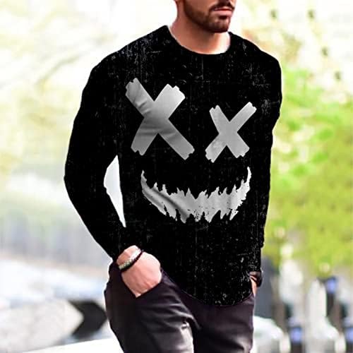 XXBR Мажите 3D Дигитална Печатат маици, 2021 Падне Долг Ракав Crewneck Мода Лето Тенок Одговара на Повик Tee Блузи за Mens