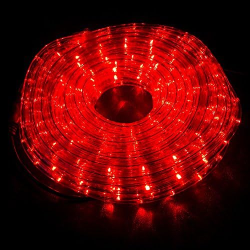 WYZworks 100 ft Црвено ПРЕД Насобраните LED Јаже Lights - 2 Жица Празник Божиќ Декорација Внатрешна/Надворешна Осветлување