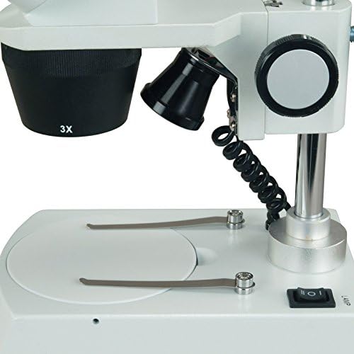 OMAX 10X-20X-30X-60X Cordless Стерео Студент Микроскоп со Двоен LED Светла, Чистење Пак, Книга