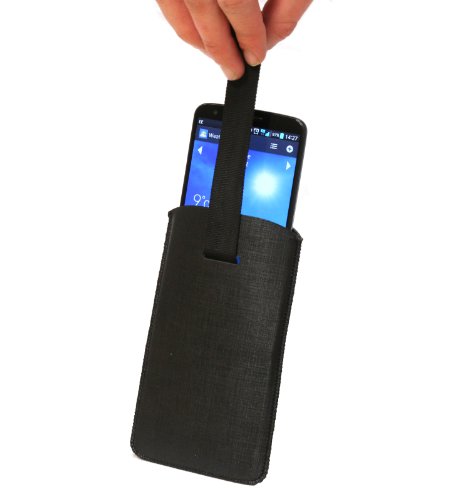 Navitech Црна Повлече Табот/Кабелот Торбичка Покрие Случај Компатибилен со Google Nexus 4 / Google Nexus 5
