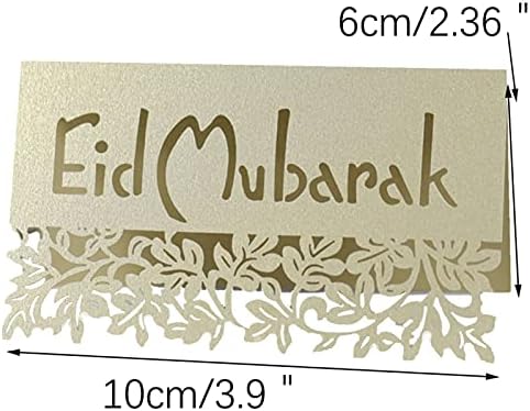 zenglingliang Ви Благодариме Картичка Декорација Картички 50PCS Eid Мубарак Ласерски Сече Табела Име Место Картички Лозата