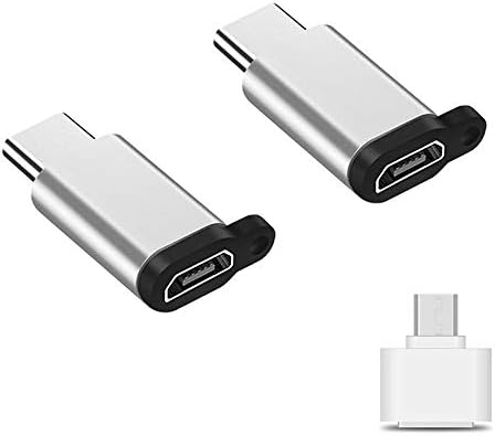 USB-C Машки да Micro USB Женски 3.0 Висока Amp PD Брзо Полнење OTG Податоци Адаптер (2 Парчиња) со Адаптер, Компатибилен