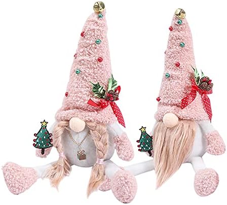 Божиќ Gnomes,Розова Gonks,Божиќ Украси,Дедо Кадифен Безличен Кукла Џуџе Елф Figurine Божиќ Декорација Плетенка