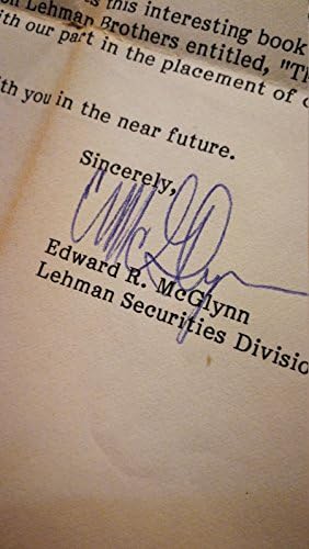 РЕТКИ Оригинални 1982 lehman brothers Едвард McGlynn Потпиша Писмо Хартии од вредност