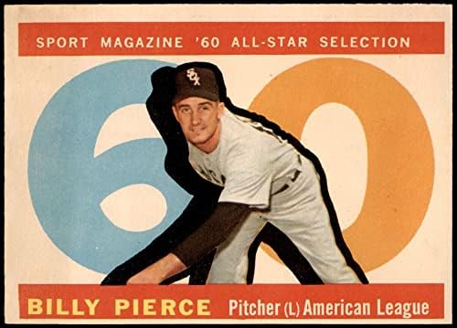 1960 Topps 571 All-Star Бил Пирс Чикаго Белата Сокс (Бејзбол Картичка) ВФ/EX Белата Сокс
