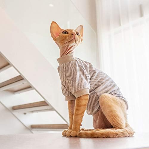 TillBio Ќелави Мачка Облека Sphynx Мачка Облека,Удобно Облека Ткаенини за Мачки Модерен Дизајн