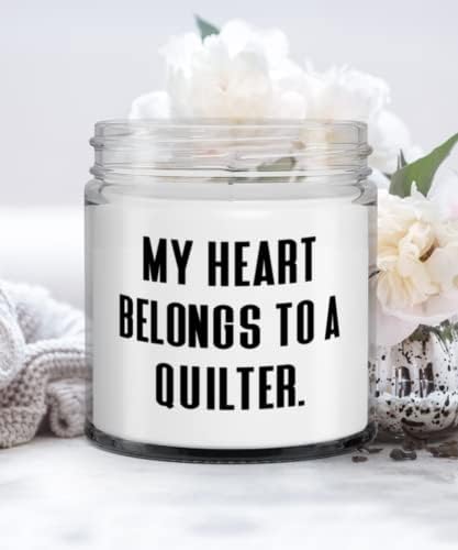 Саркастичен Quilter Подароци, Моето Срце Припаѓа На Quilter, Quilter Свеќа Од Тим Лидер