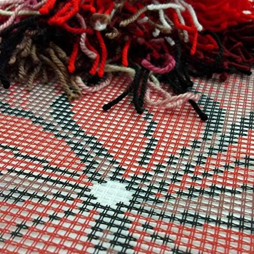 Црвени Цвеќиња. Needlepoint Комплет. Фрли Перница 16×16 Инчи. Печатени Tapestry Платно, Европски Квалитет