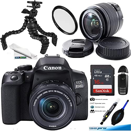 Canon EOS 850D Камера со EF-S 18-55мм - Експо 16GB од Суштинско значење Додатоци Пакет (Меѓународна Верзија)