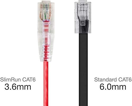 Monoprice Cat6 Ethernet Patch Кабел - 0.5 Нозе - Црвена | Snagless RJ45 Заробени 550MHz UTP ЦМР Столб Оценет Чисто Голи