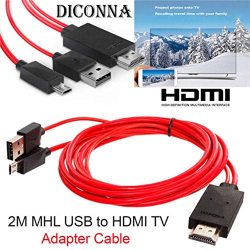 Микро USB за HDMI 1080p Кабловска ТЕЛЕВИЗИЈА AV Адаптер за Мобилни Телефони и Таблети HDTV (Црна)