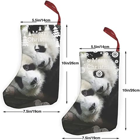 GLRTORE Прекрасна Pandas Божиќ Чорапи 2 Пакет 10 Инчен,Божиќ Чорапи Елка Камин Виси Чорапи Кенди Божиќ Сегашноста Кеси