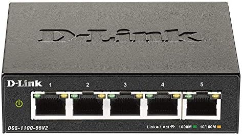 D-Link Ethernet Switch, 5 Порт Лесно Smart Успеа Gigabit Network Интернет Десктоп или Ѕид (DGS-1100-05V2)